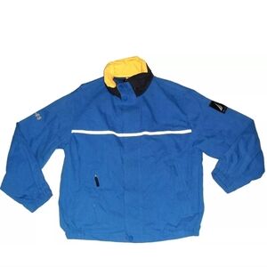 Nautica NS 83 Mens Full Zip Windbreaker Jacket sz. Large New Blue Yellow White